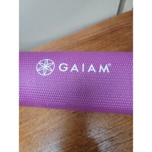 Gaiam Solid Color Yoga Mat, Non Slip Exercise & Fitness Mat - Purple 4mm